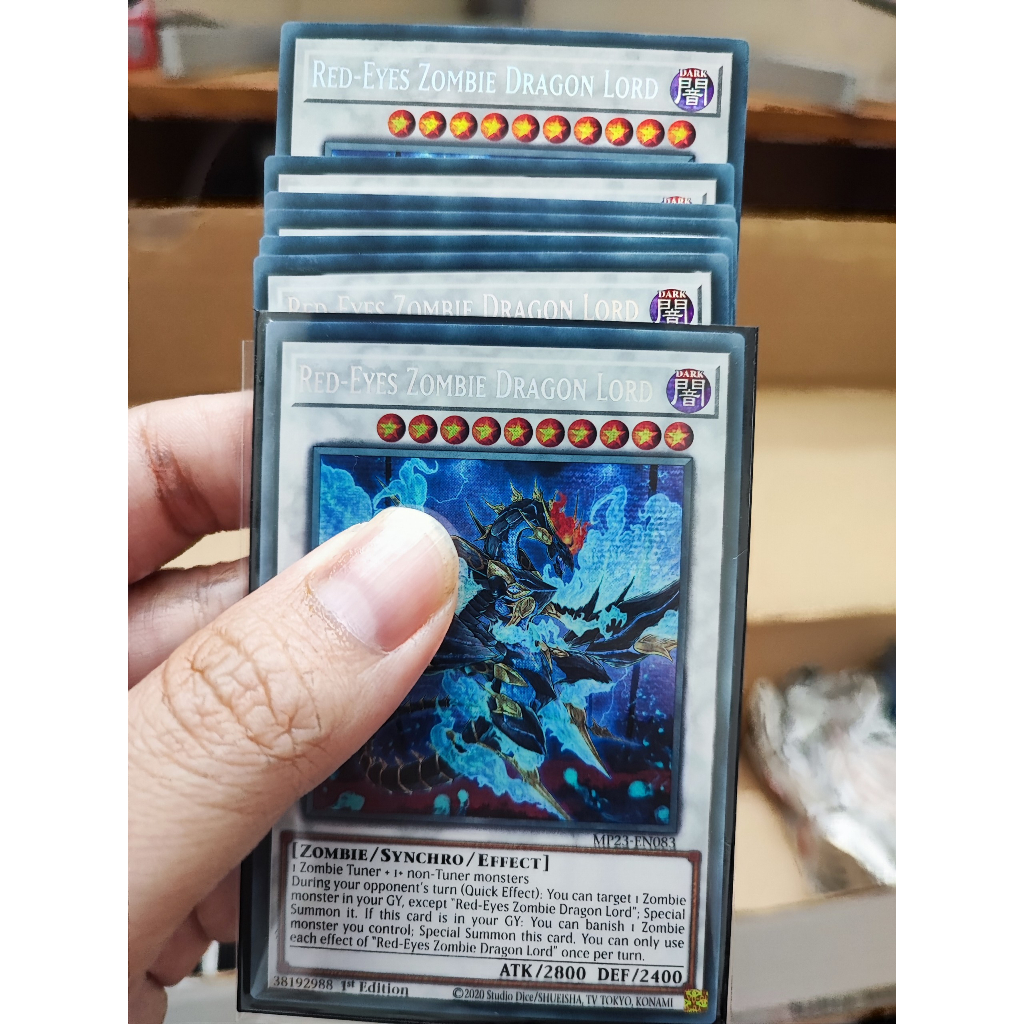 [Yugioh Funny Shop] 1 lá thẻ bài Red-Eyes Zombie Dragon Lord - MP23-EN083 - Prismatic Secret Rare 1s