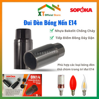Đui đèn bóng nến e14 sopoka,đuôi đèn bóng râu,bóng bắp e14 thay thế cho đèn trang trí,...