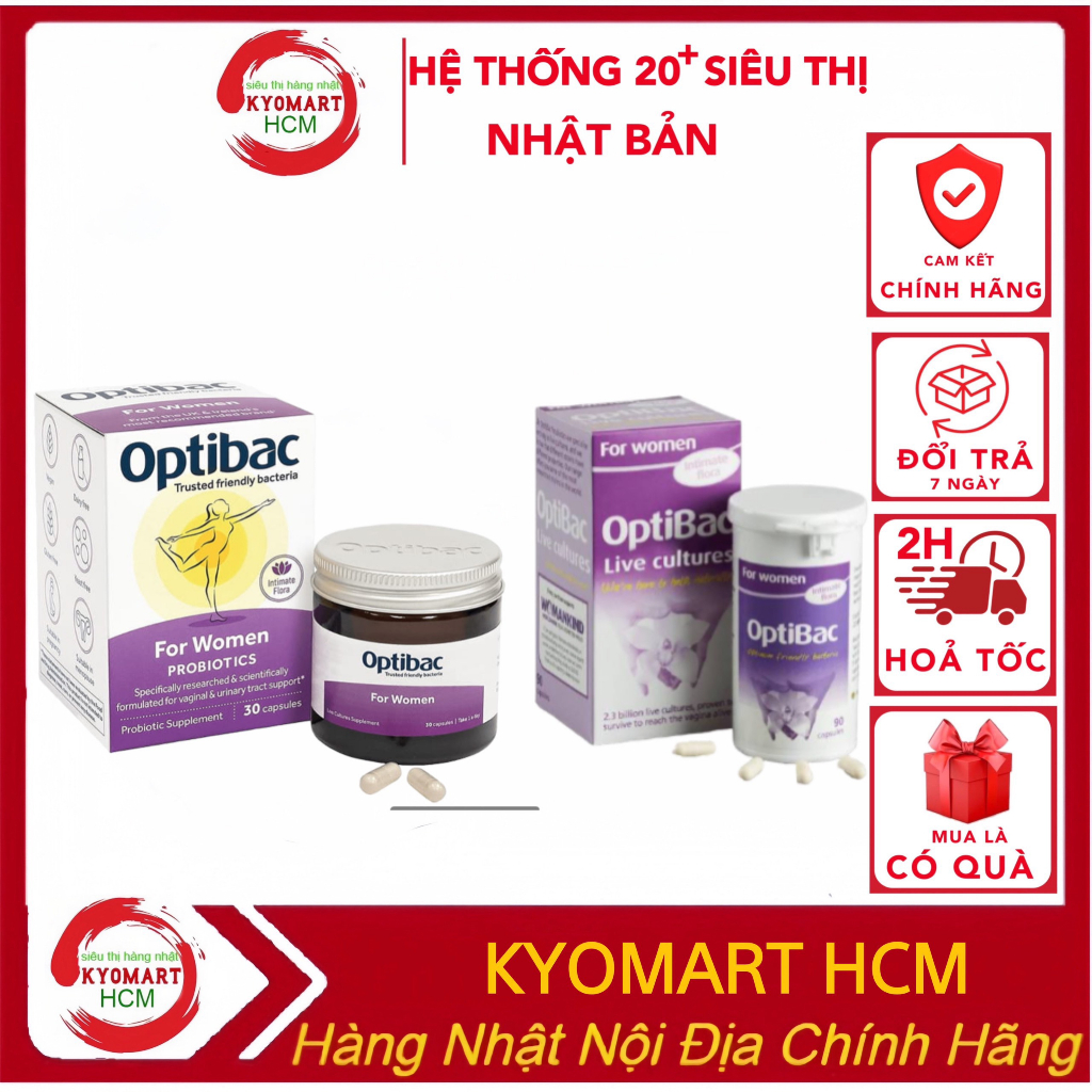 Optibac Tím men vi sinh phụ khoa chính hãng cho phụ nữ