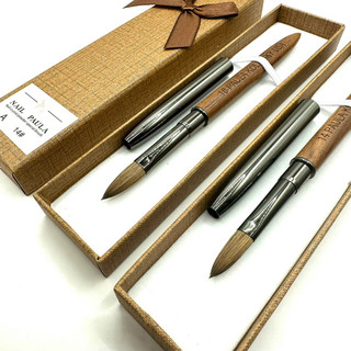 Cọ Đắp Bột Paula Kolinsky Nail ,Cán Gỗ {100% Lông Chồn Tự Nhiên}