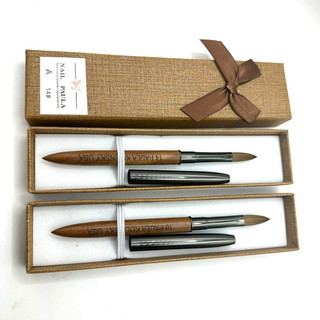 Cọ Đắp Bột Paula Kolinsky Nail ,Cán Gỗ {100% Lông Chồn Tự Nhiên}