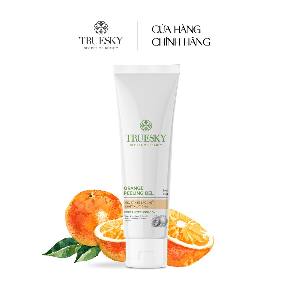 Tẩy tế bào chết da mặt Truesky Orange Peeling Gel dạng gel chiết xuất cam 50g