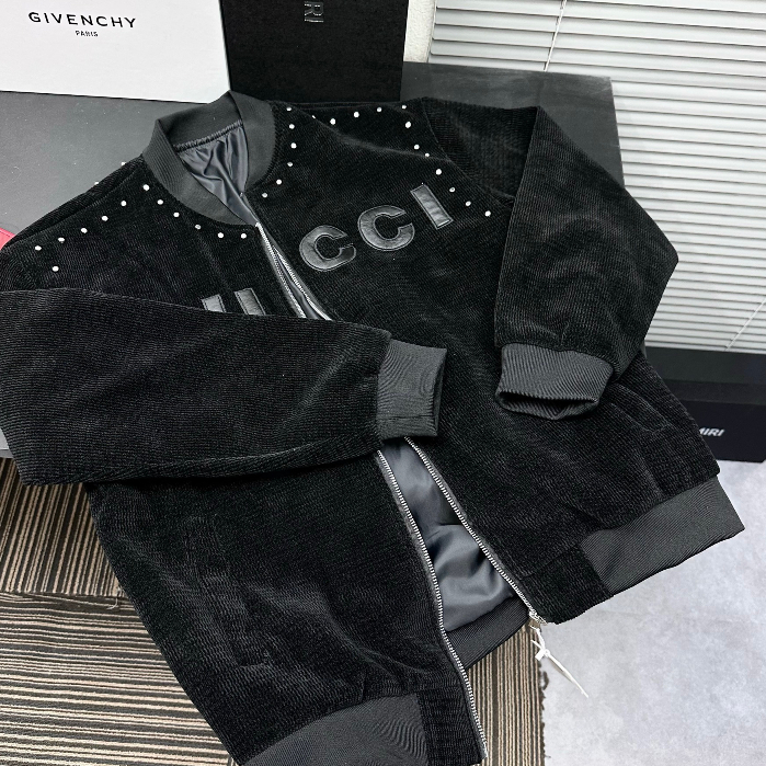 Khoác Bomber GG nhung tăm siêu sang 2 lớp dày hot 2023 new.