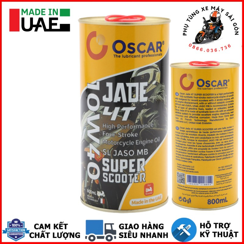 Nhớt xe ga Oscar Jade 4T Super Scooter full tổng hợp - Nhập khẩu UAE