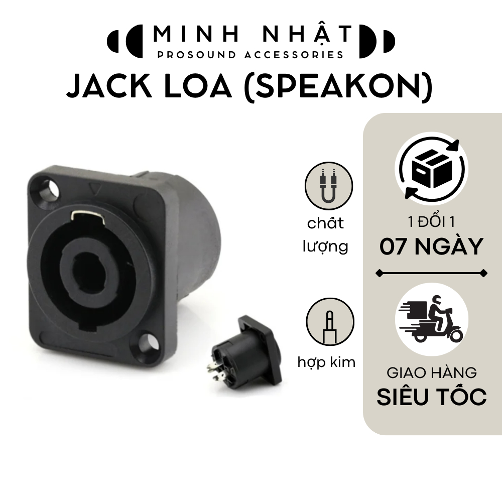 Jack - Giắc loa Speakon âm  , Jack - Giắc bắt loa, dùng làm trạm loa, dùng cho loa kéo, amly, cục đẩy công suất