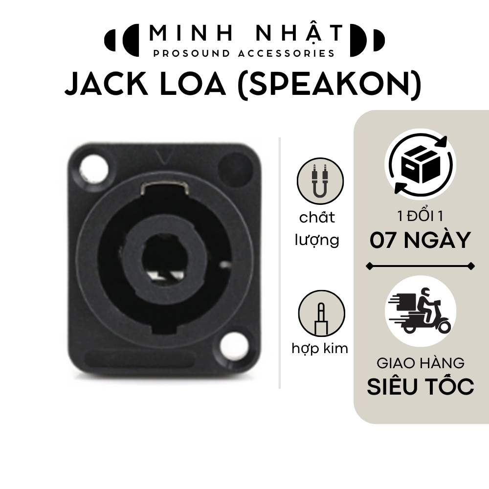 Jack - Giắc loa Speakon âm  , Jack - Giắc bắt loa, dùng làm trạm loa, dùng cho loa kéo, amly, cục đẩy công suất