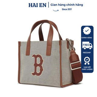 Túi tote mlb canvas nâu 2 quai xách mẫu mới nhà mlb size 23cm
