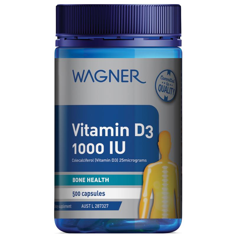 [500 viên ] Viên Uống Bổ Sung Vitamin D3 Wagner Bổ Xương 1000 IU nội địa Úc