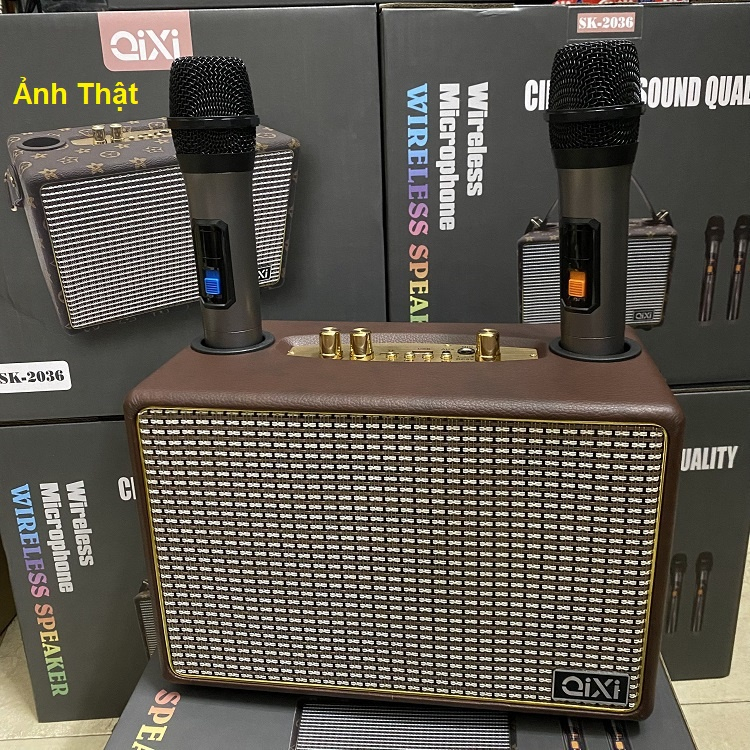 Loa Bluetooth Karaoke Qixi SK2036 Âm Thanh Chất Lượng Bas Căng Bản Cao Cấp Nhất Tặng Mic Không Dây Hát Karaoke- TECHHIGH | BigBuy360 - bigbuy360.vn