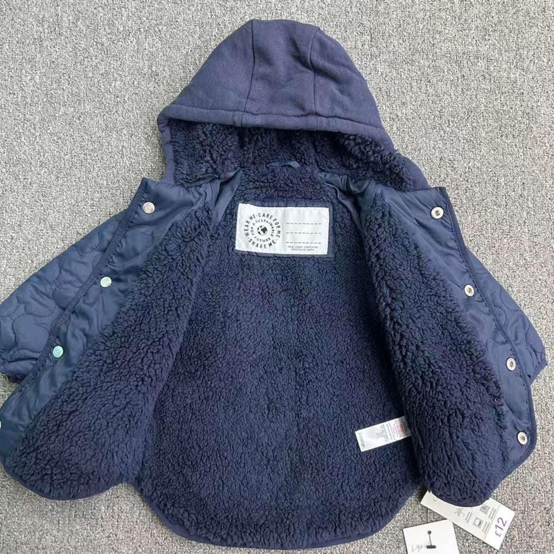 Áo khoác trần trám lót lông cừu George dư xịn