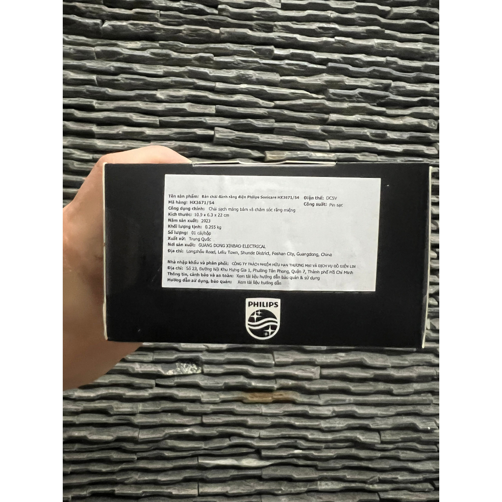 BÀN CHẢI ĐIỆN Philips HX3671/54 MÀU ĐEN - Bảo Hành 2 Năm