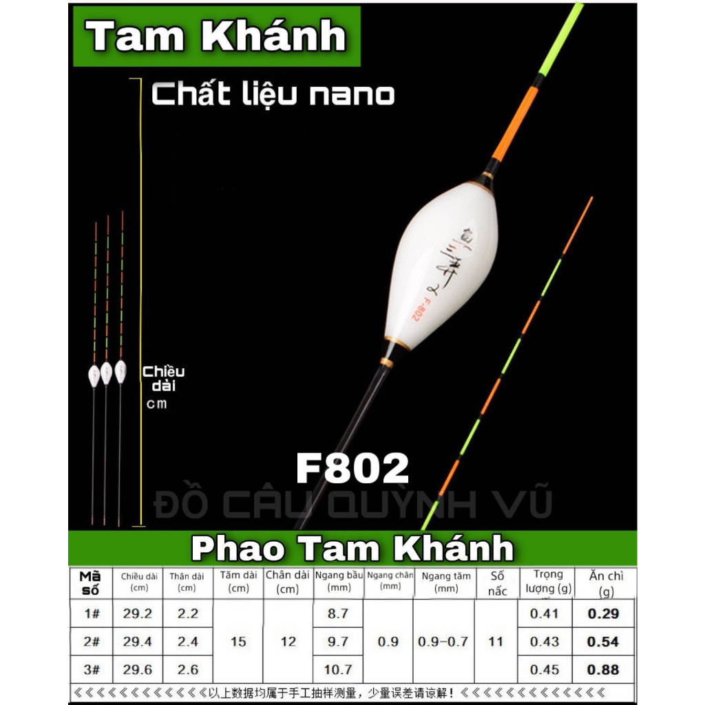 Phao chuyên diếc Tam Khánh ăn chì cực nhỏ công nghệ Nhật Bản, phao câu đài, phao câu cá