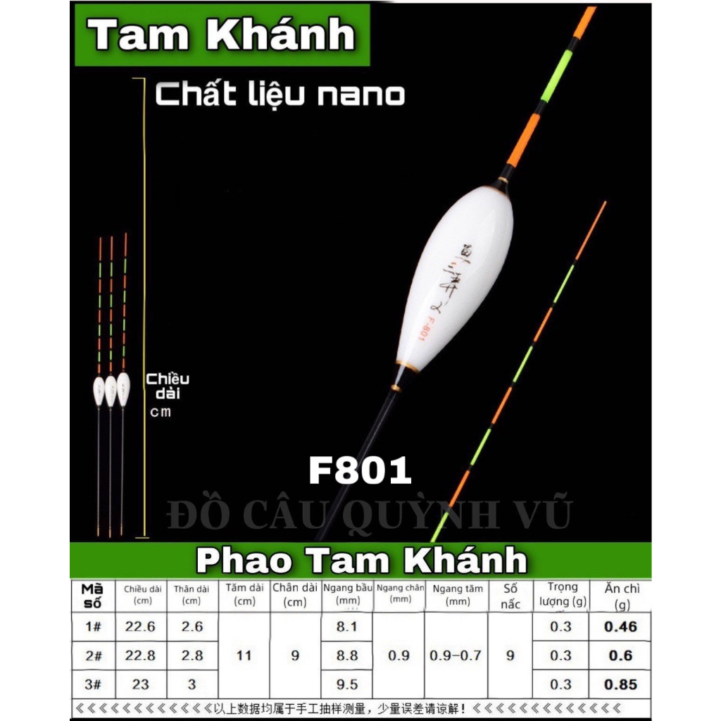 Phao chuyên diếc Tam Khánh ăn chì cực nhỏ công nghệ Nhật Bản, phao câu đài, phao câu cá