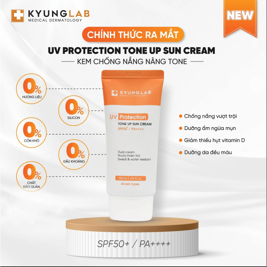 ( Tuýp cam) Kem chống nắng nâng tone KyungLab Tone Up Sun Cream SPF50+ PA++++ 50ml KYUNG LAB