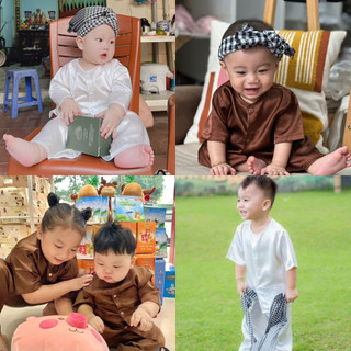 Bộ đồ bà ba lụa cho bé 3-25kg
