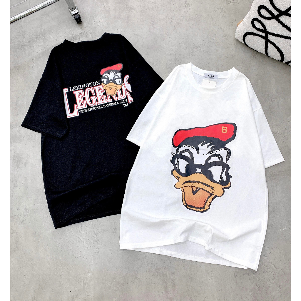 Áo thun cotton khô 3158 - Vịt Đeo Kính siêu to in 2 mặt