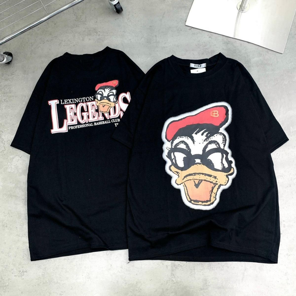 Áo thun cotton khô 3158 - Vịt Đeo Kính siêu to in 2 mặt