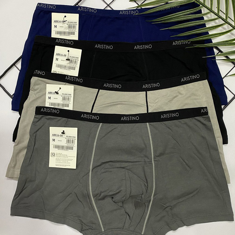 Quần Lót Nam Boxer Aristino ABX1608, Hàng Chính Hãng, Chất Liệu Cotton Bamboo Siêu Thấm Hút