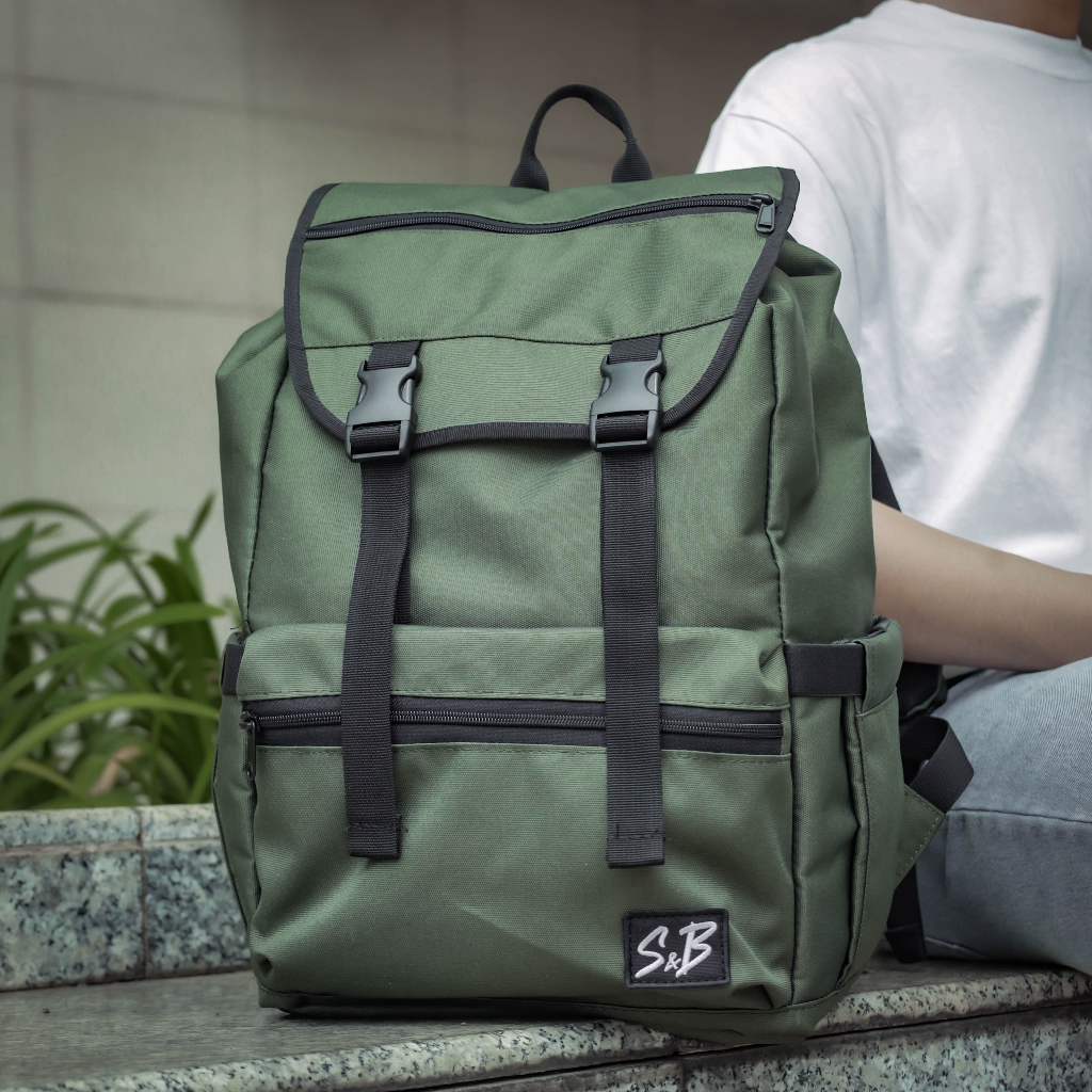 Essentials Backpack - Balo chính hãng thương hiệu S&B màu xanh
