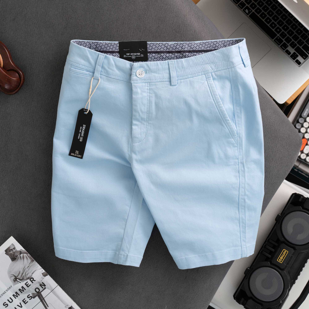 Quần short kaki nam Bravery co giãn mềm mịn dày dặn, form regular fit - Bravery