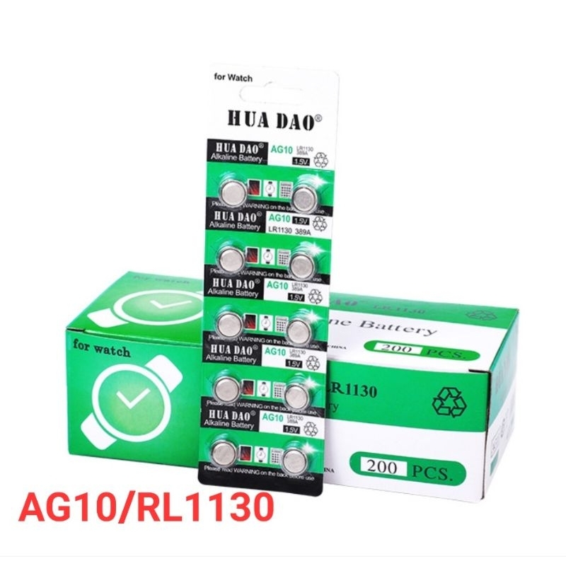 Pin Cúc Áo AG3/RL41 - AG13/RL44 - AG1/RL621 - AG10/RL1130 - Vỉ 5 Viên 1,5V Lithium Chính hãng HUADAO