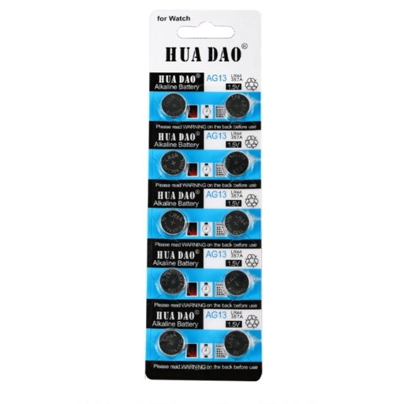 Pin Cúc Áo AG3/RL41 - AG13/RL44 - AG1/RL621 - AG10/RL1130 - Vỉ 5 Viên 1,5V Lithium Chính hãng HUADAO