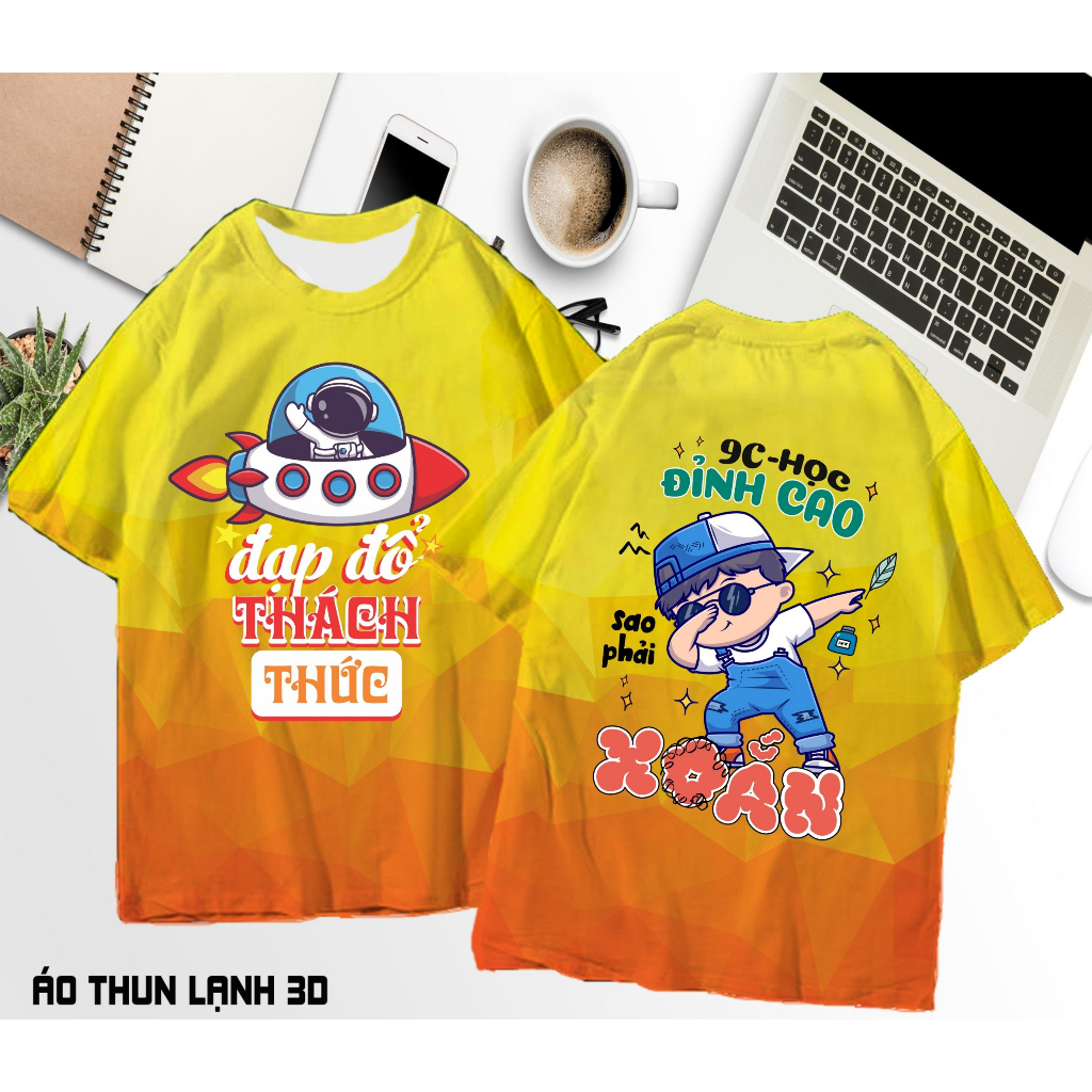 áo lớp 3d- áo lớp 6/7/8/9 3d thun lạnh- áo lớp thun lạnh-Áo lớp 3d galaxy, áo loang nhóm, lớp in theo yêu cầu