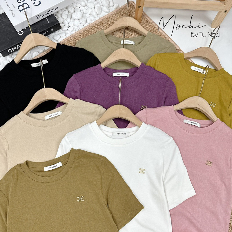 Áo thun trơn thêu basic - LADY CLOTHING