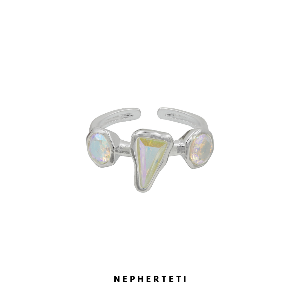 Nhẫn dị đá màu bạc 925 - Nepherteti