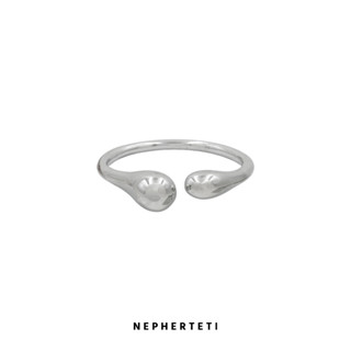 Nhẫn bạc 925 trơn cơ bản hình giọt nước hai đầu - Nepherteti