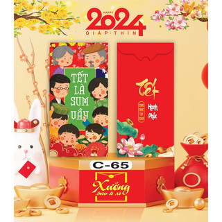 Combo 2000 lì xì, bao lì xì 2025, giấy c150 dán đáy trong