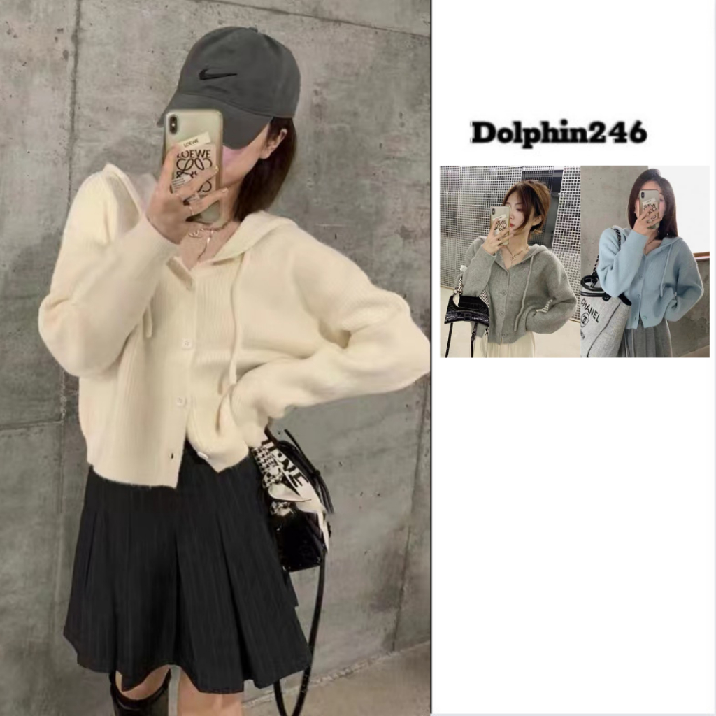 Áo khoác len cardigan có mũ phong cách Hàn Quốc áo dệt kim hàng Quảng Châu thiết kế trẻ trung cá tính M250 K1-11