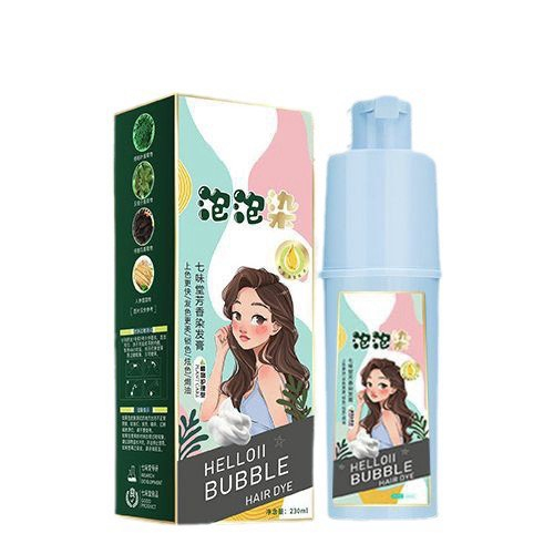 Dầu gội phủ màu thảo dược nâu hạt dẻ Helloii Buble - Dầu gội nhuộm tóc phủ bạc thảo dược tại nhà 230ml