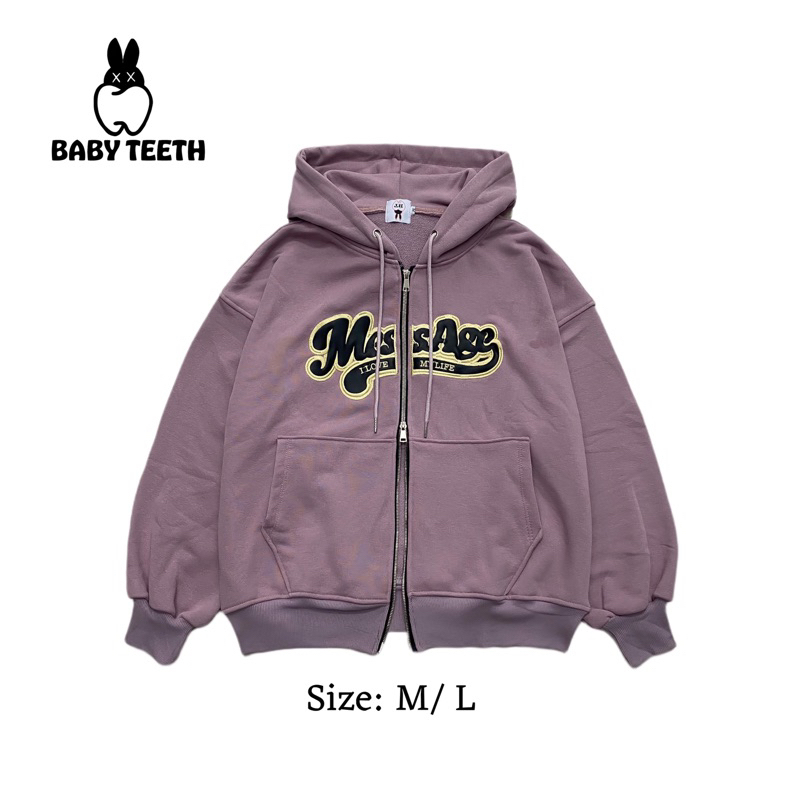 Áo Khoác hoodie boxy zip