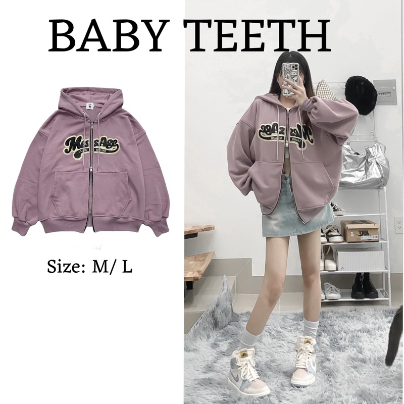 Áo khoác hoodie boxy khoá zip | BigBuy360 - bigbuy360.vn