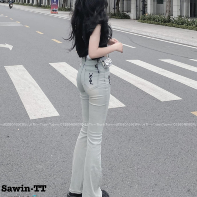 Quần loe nữ thêu VSL sắc nét cực hack dáng siêu hot dành cho mọi cô nàng
