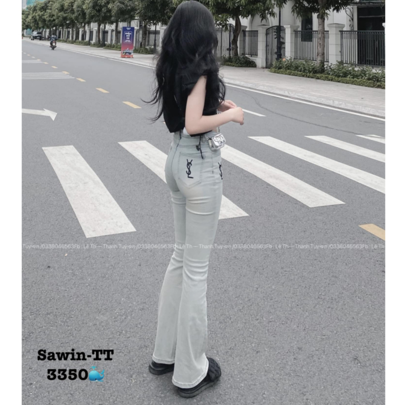 Quần loe nữ thêu VSL sắc nét cực hack dáng siêu hot dành cho mọi cô nàng