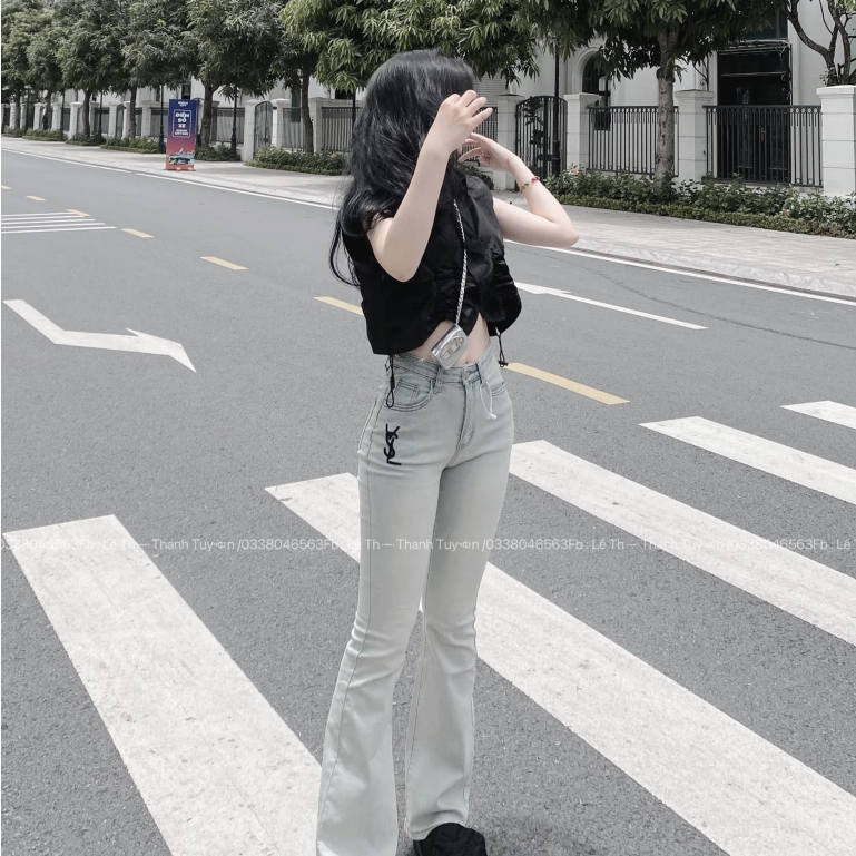 Quần loe nữ thêu VSL sắc nét cực hack dáng siêu hot dành cho mọi cô nàng