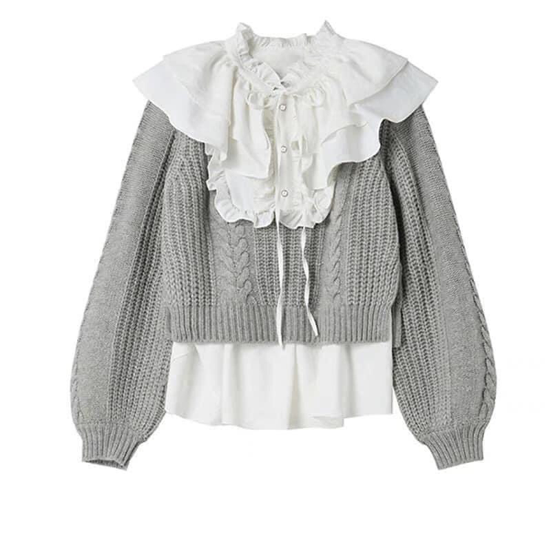 Áo Len Búp Bê 2023 Áo Dài Thu Mùa Thu Kiểu Dáng BabyDoll .