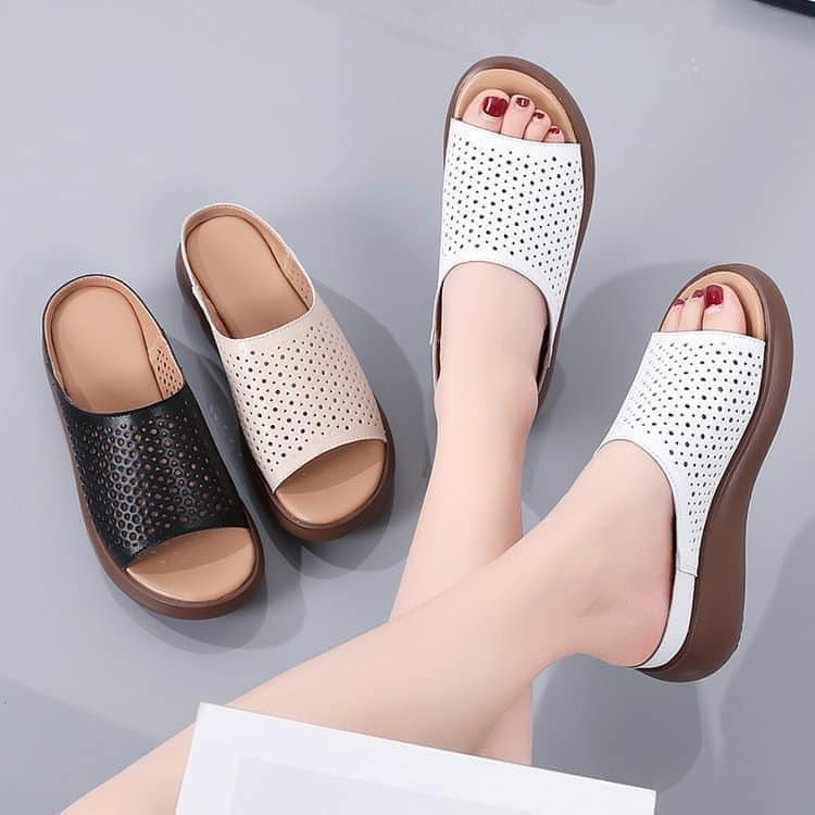 Dép đế xuồng dập lỗ đế độn ăn gian chiều cao đi du lịch đi chợ đi chơi HCOM334.DEP