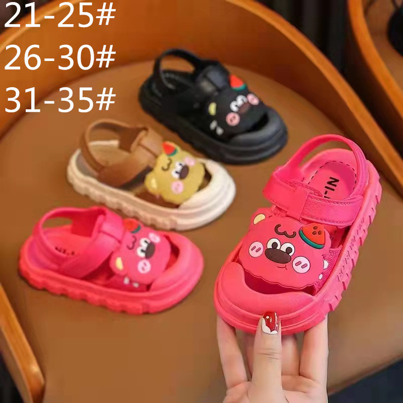 SanDal Hình Gấu Bé Trai Bé Gái Dễ Thương Đế Caosu Chông Trơn Trượt  mềm êm chân: size 21 đến 30 Fom RỘng