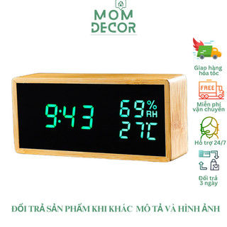 Đồng hồ led để bàn báo thức nhiệt độ độ ẩm điện tử thông minh decor trang trí