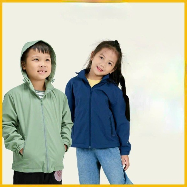 Áo gió trẻ em vải gió phủ nano chống gió chống thấm nước 2 lớp, áo gió cho bé from từ 15-35kg