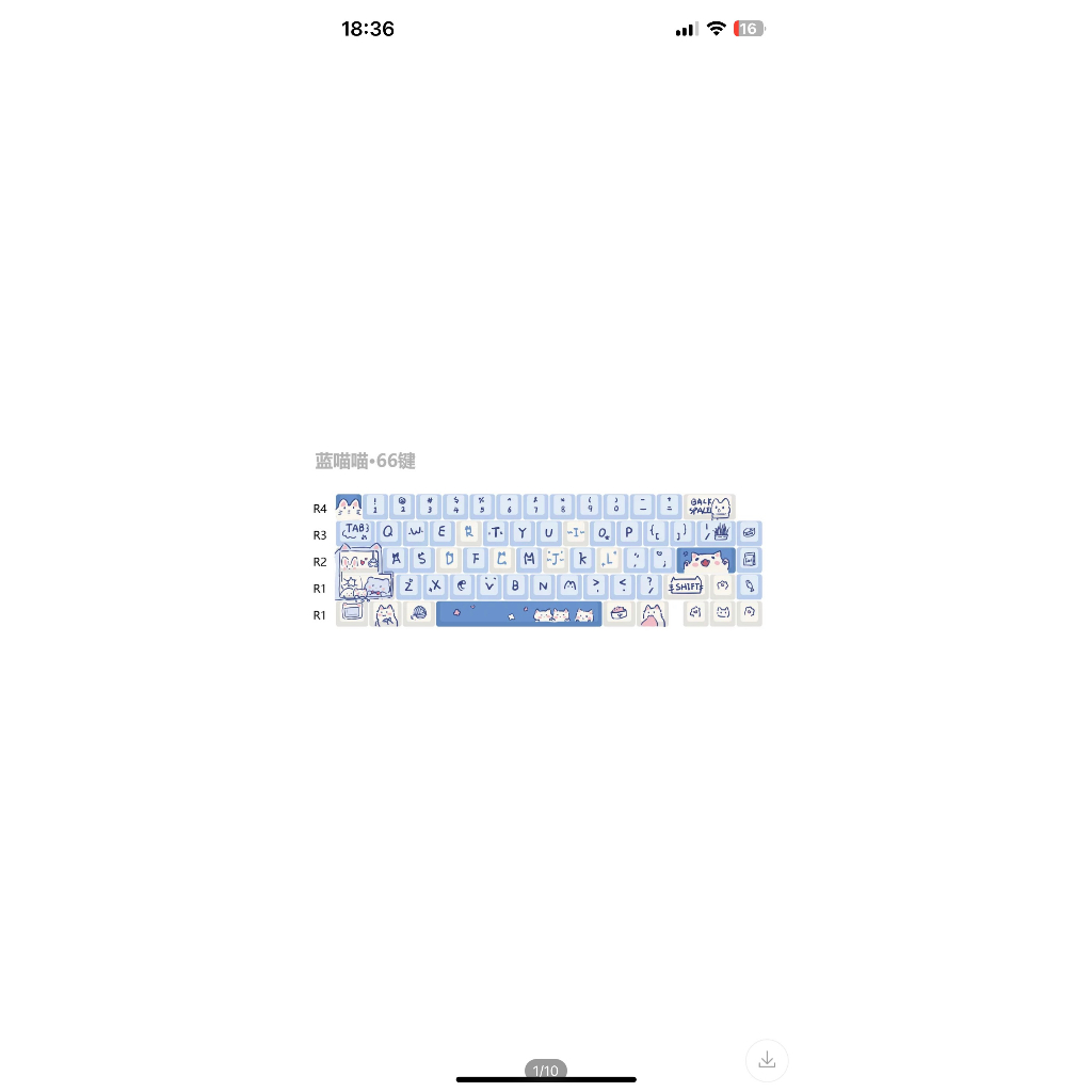 Keycap  Blue Meow Meow profile MDA/Cherry Dễ Thương PBT layput 61/64/68/75/84/87/104/108 Dễ Thương