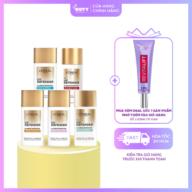 Kem Chống Nắng Dạng Tinh Chất L’oreal New UV Defender UV Serum Protector SPF50+/PA++++ (50ml)