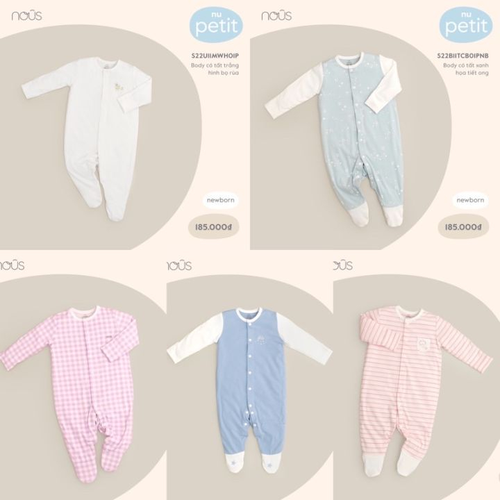 Body dài tay Nous size sơ sinh( 3-7kg)