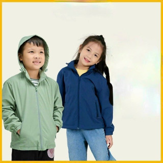 Áo gió trẻ em 2 lớp phủ nano chống nước chống gió cao cấp, áo gió cho bé thời trang form 15-35kg