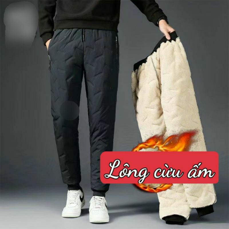 Quần nam lót lông cừu ấm chống thấm nước rét đại hàn