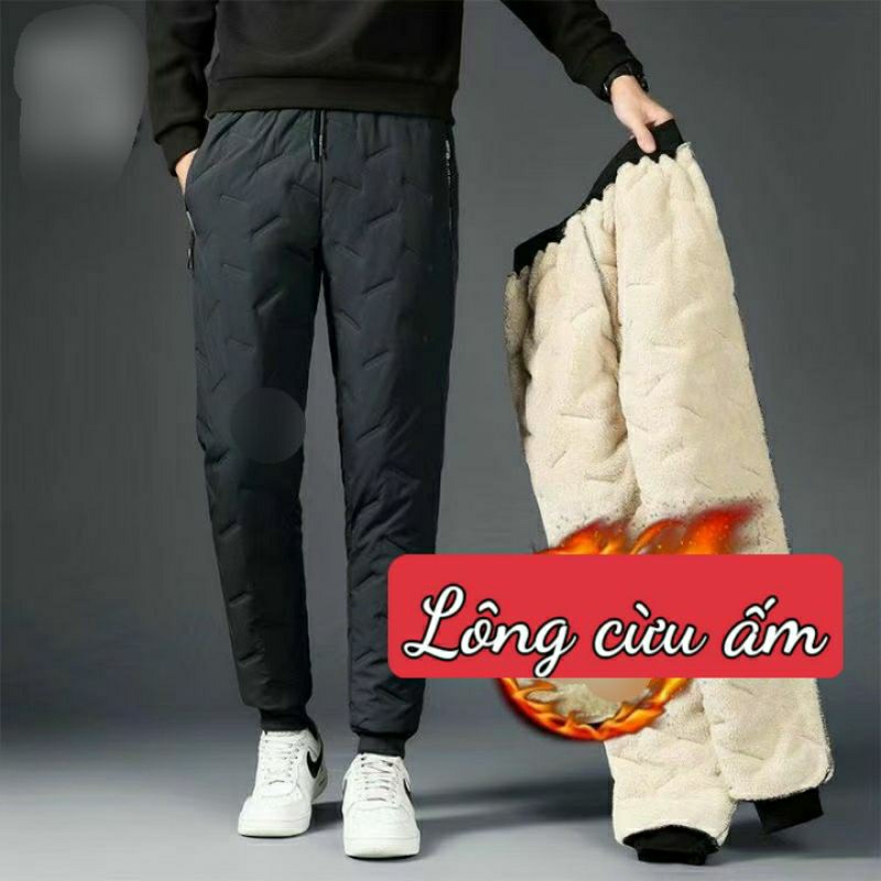 Quần nam lót lông cừu ấm chống thấm nước rét đại hàn
