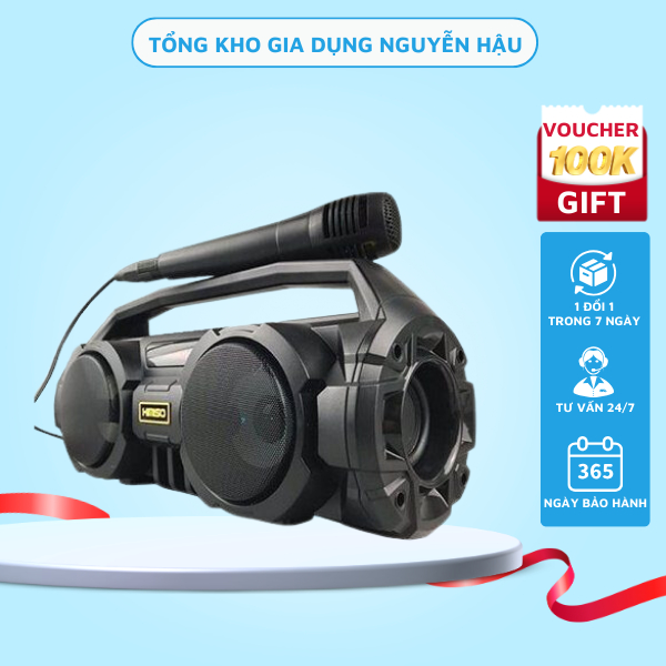 Loa Bluetooth Kimiso KM-S1/S2 Âm Thanh Chất Lượng, Kết Nối Không Dây, Màn Hình Led - Tặng Kèm Mic Hát - Tongkhogiadung